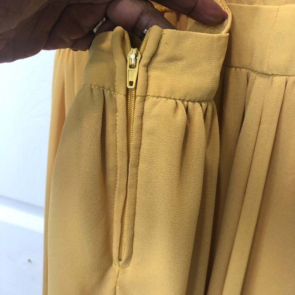 Windsor yellow thin spaghetti strap maxi prom homecoming dress, size small - Picture 8 of 16